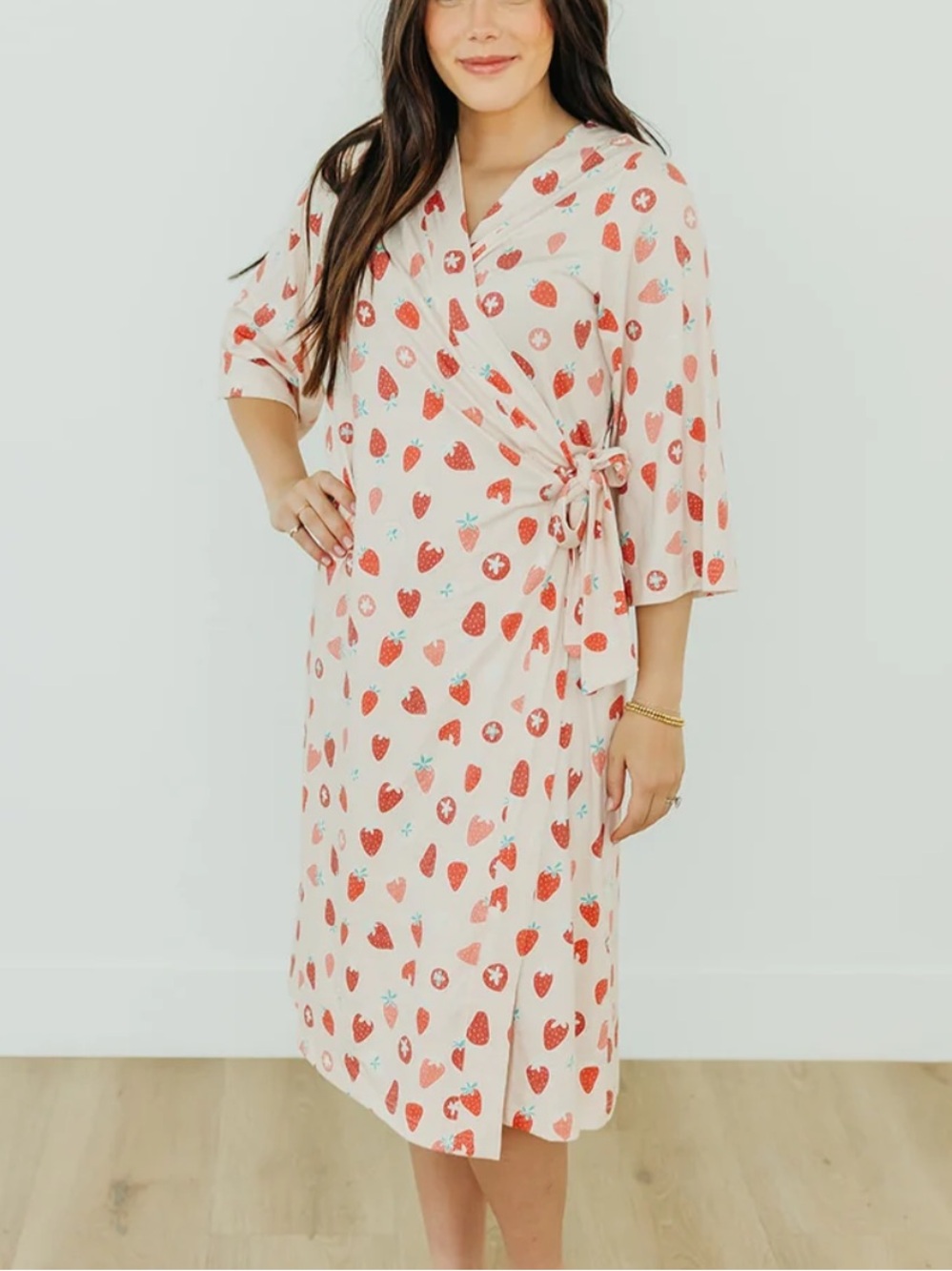 Copper Pearl Strawberry Women’s Everyday Robe Size Large Maternity Nursing NWOT